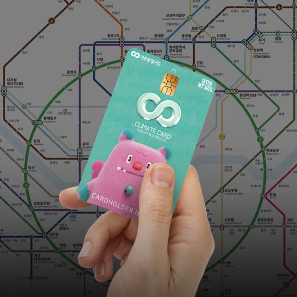 Physical Seoul Climate Card used by tourists for short-term transit passes