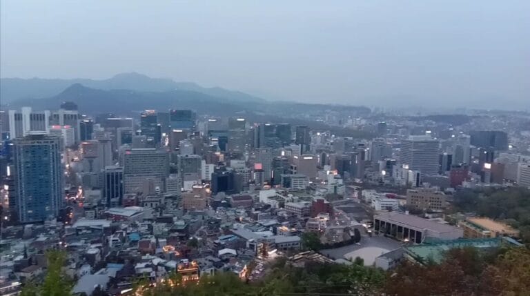 Seoul night views across the illuminated city skyline
