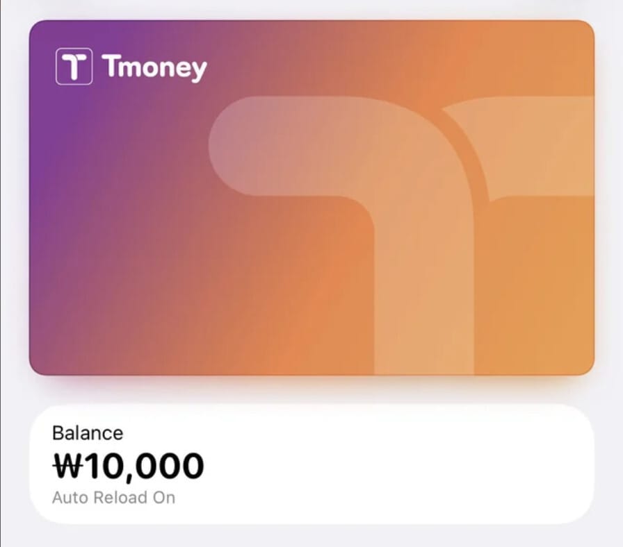 MobileTmoney app for buses and subway travel in Korea