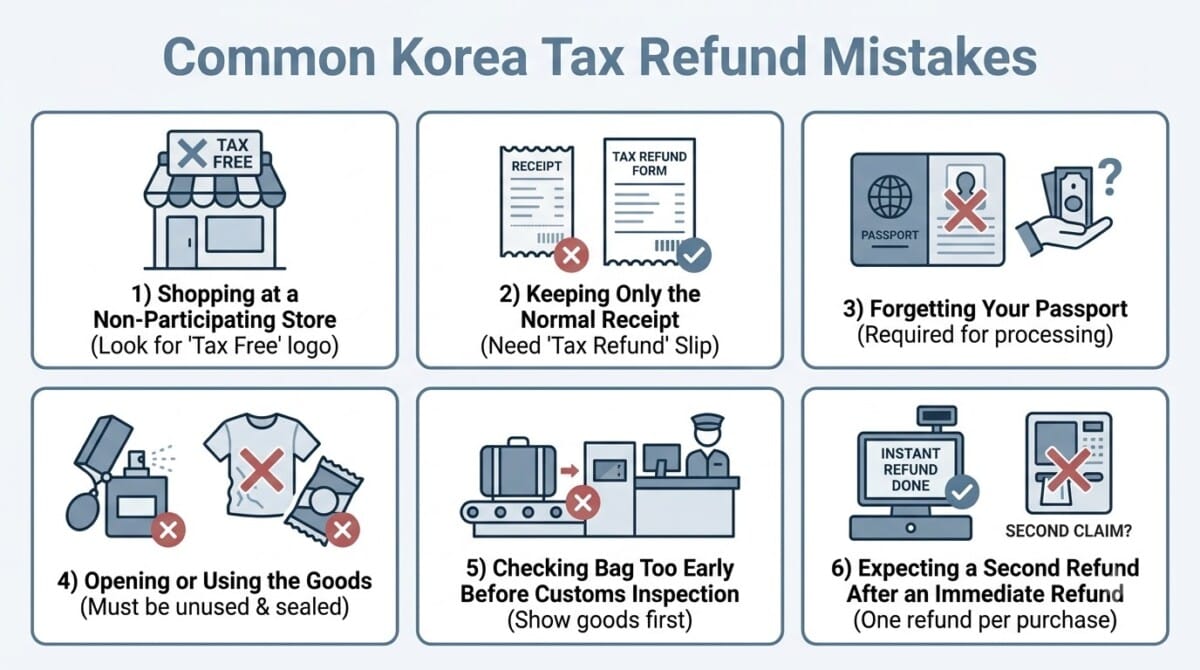 Korea tax refund airport process infographic
