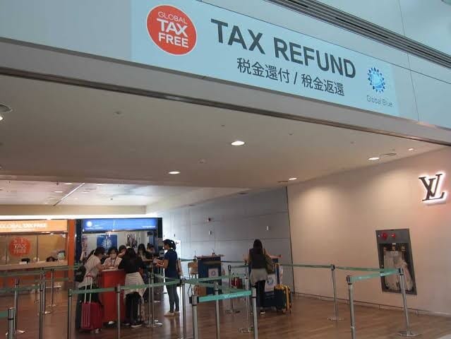 Tax refund counter sign for tourists in Korea