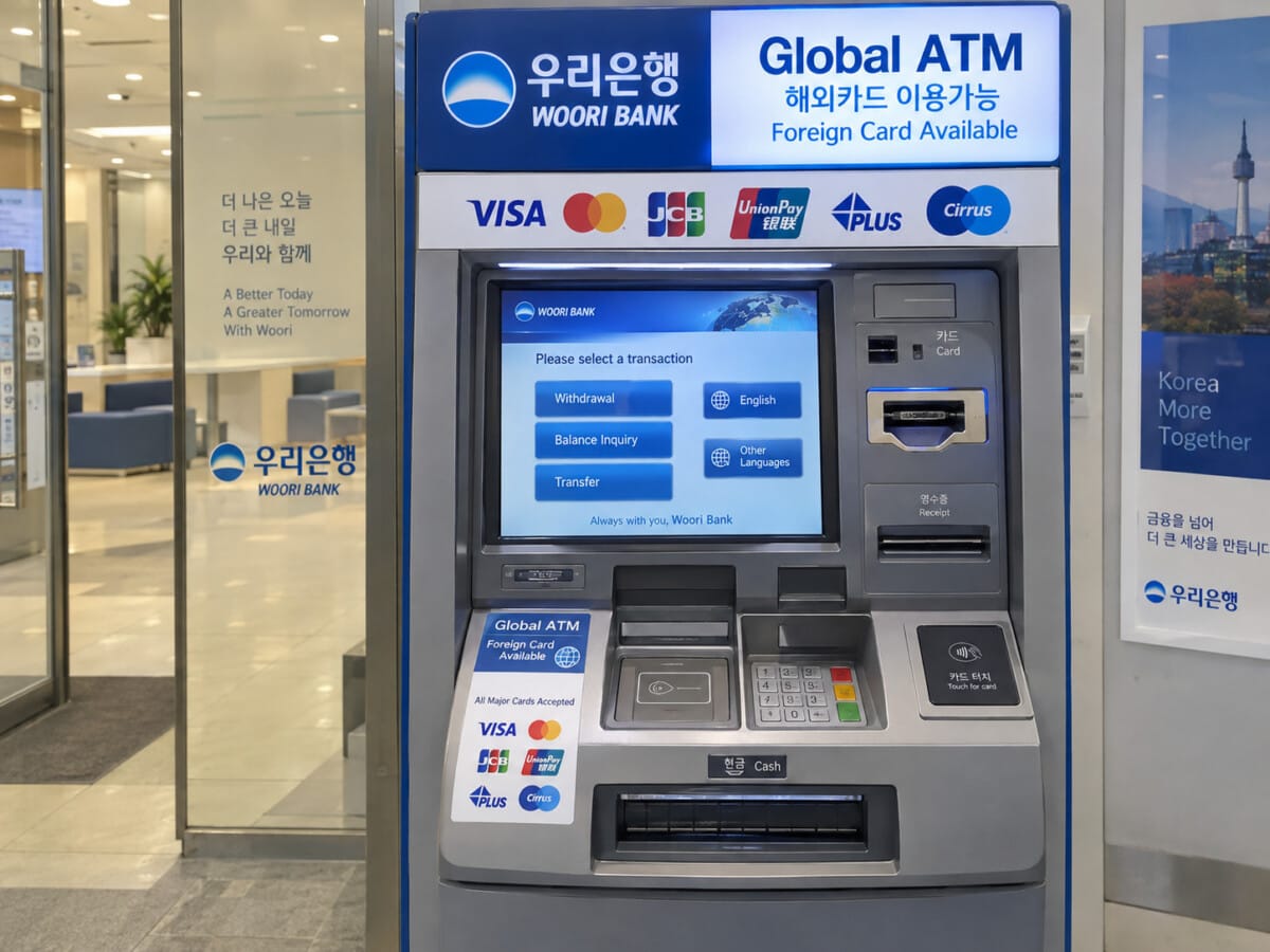Global ATM in Korea with international card support and English withdrawal menu