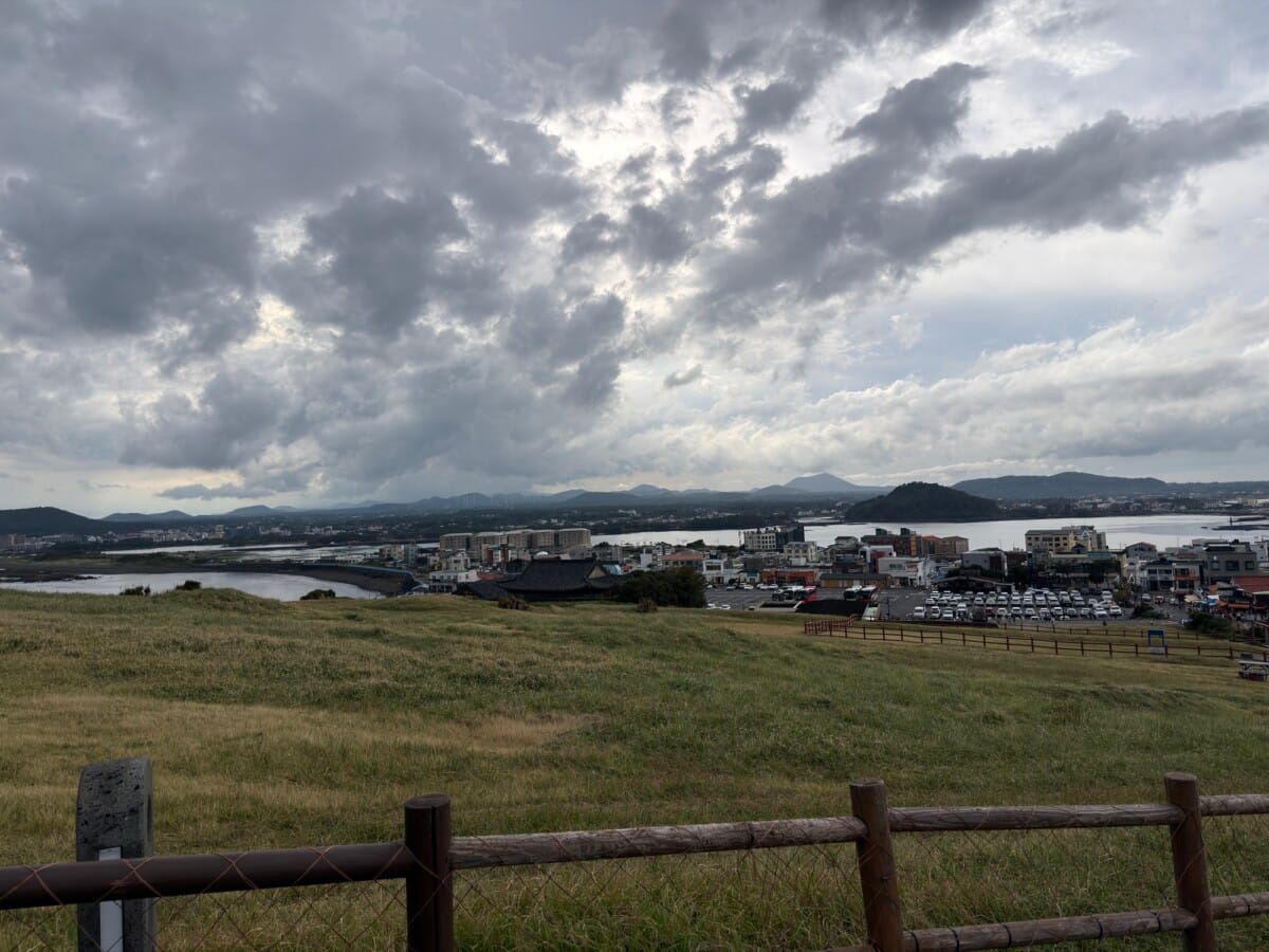East Jeju coastline seen while climbing Seongsan Ilchulbong