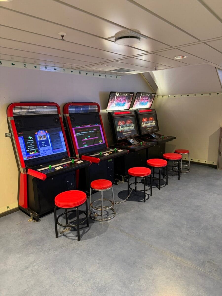 Arcade machines inside the Wando to Jeju passenger ferry